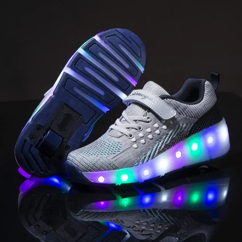 LED Light Up Roller Skates for Kids - Boys & Girls Shoes with Wheels - Colorful Light Shoes