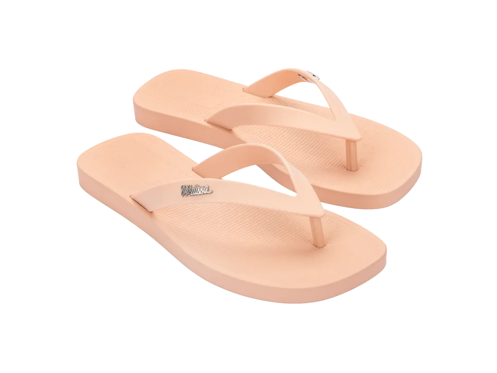Melissa Sun Long Beach AD Flat Beige Flipflops For Women