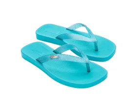Melissa Sun Long Beach AD Flat Blue Flipflops For Women