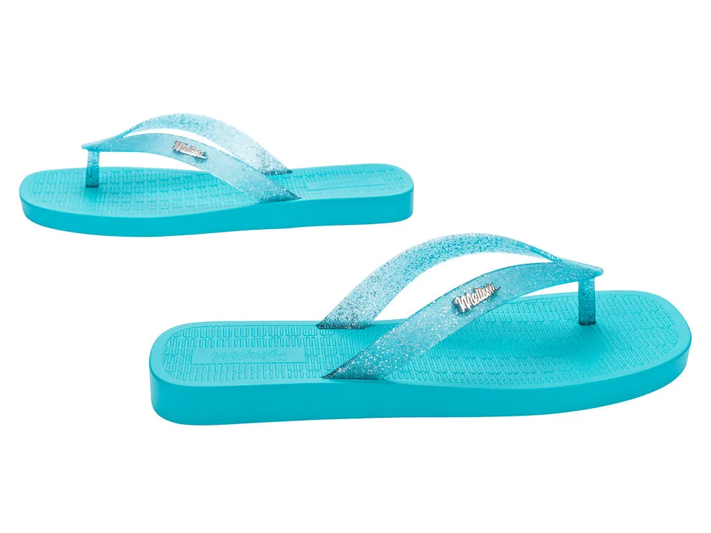 Melissa Sun Long Beach AD Flat Blue Flipflops For Women