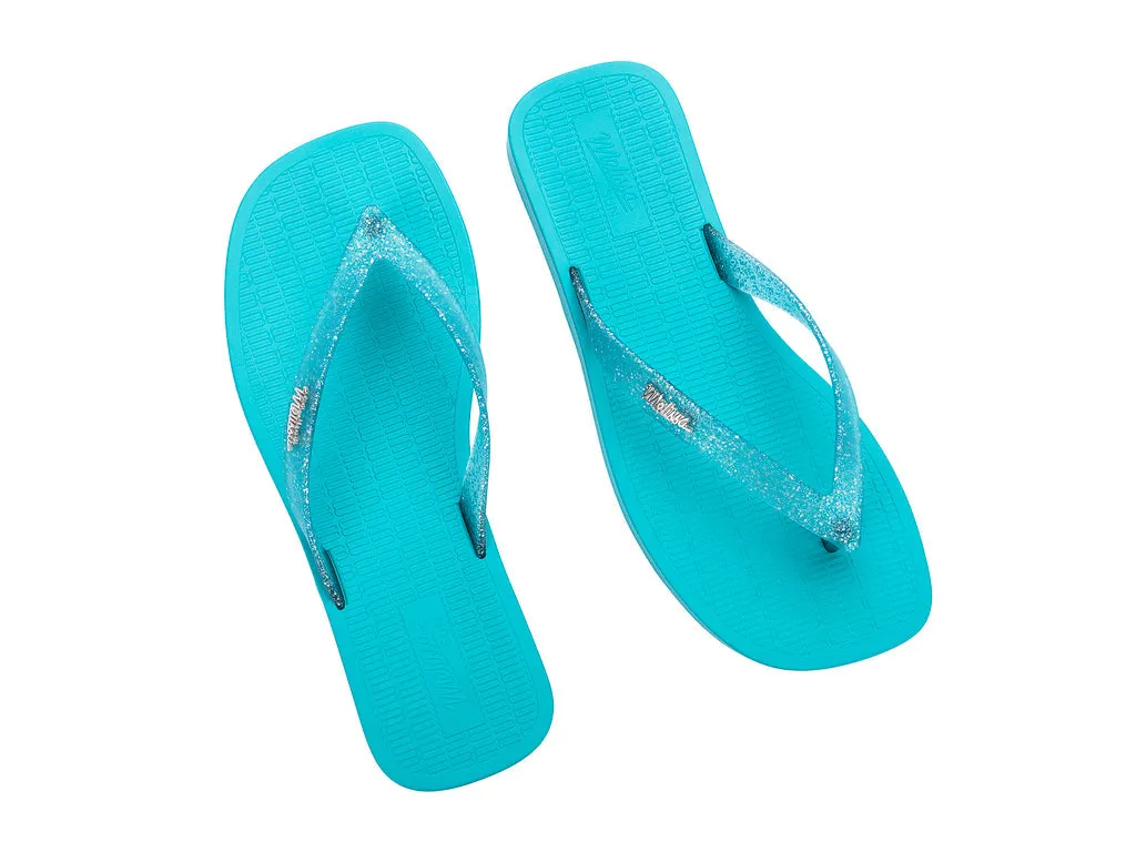 Melissa Sun Long Beach AD Flat Blue Flipflops For Women