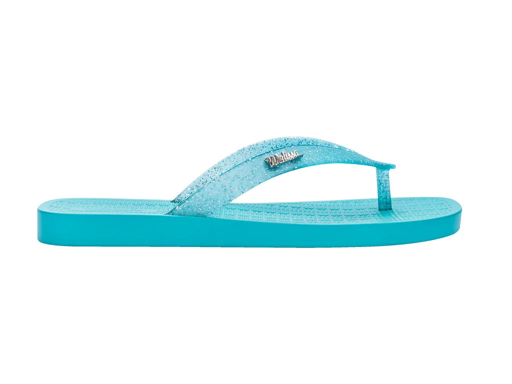 Melissa Sun Long Beach AD Flat Blue Flipflops For Women