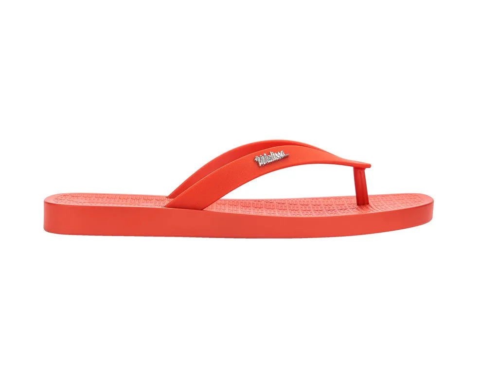 Melissa Sun Long Beach AD Flat Red Flipflops For Women