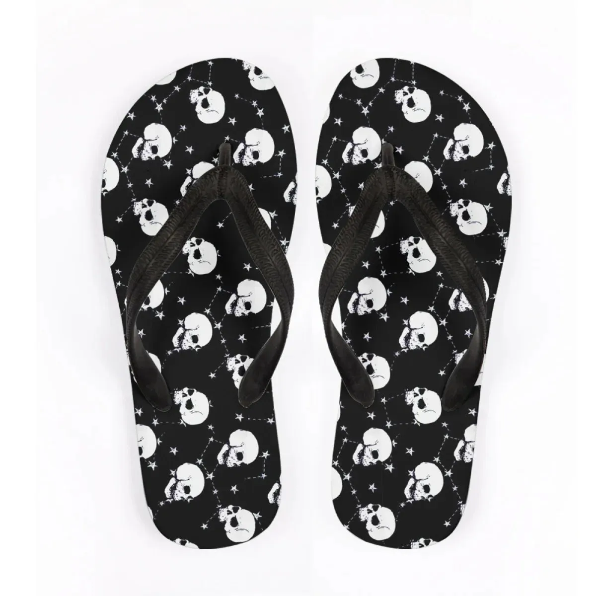 Men's Beach Skull Flip Flops Soft Non-Slip Summer Slippers Punk Hip Hop Sandals for Men & Boys