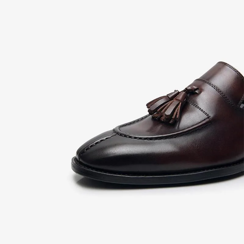 Mens Loafer Cowhide Tassel