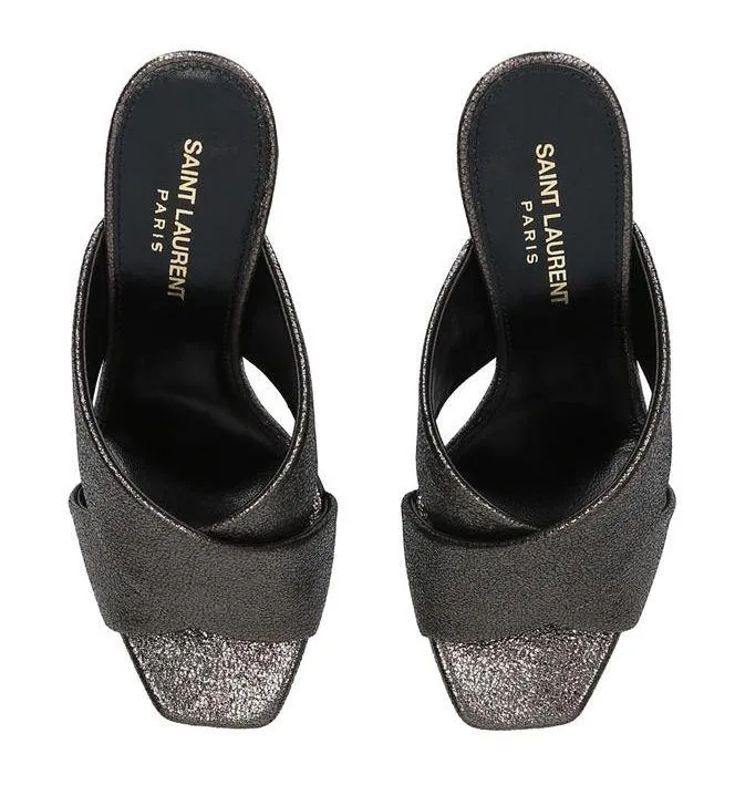 Metallic 'Lou Lou' Mules - Black, Red, Gold