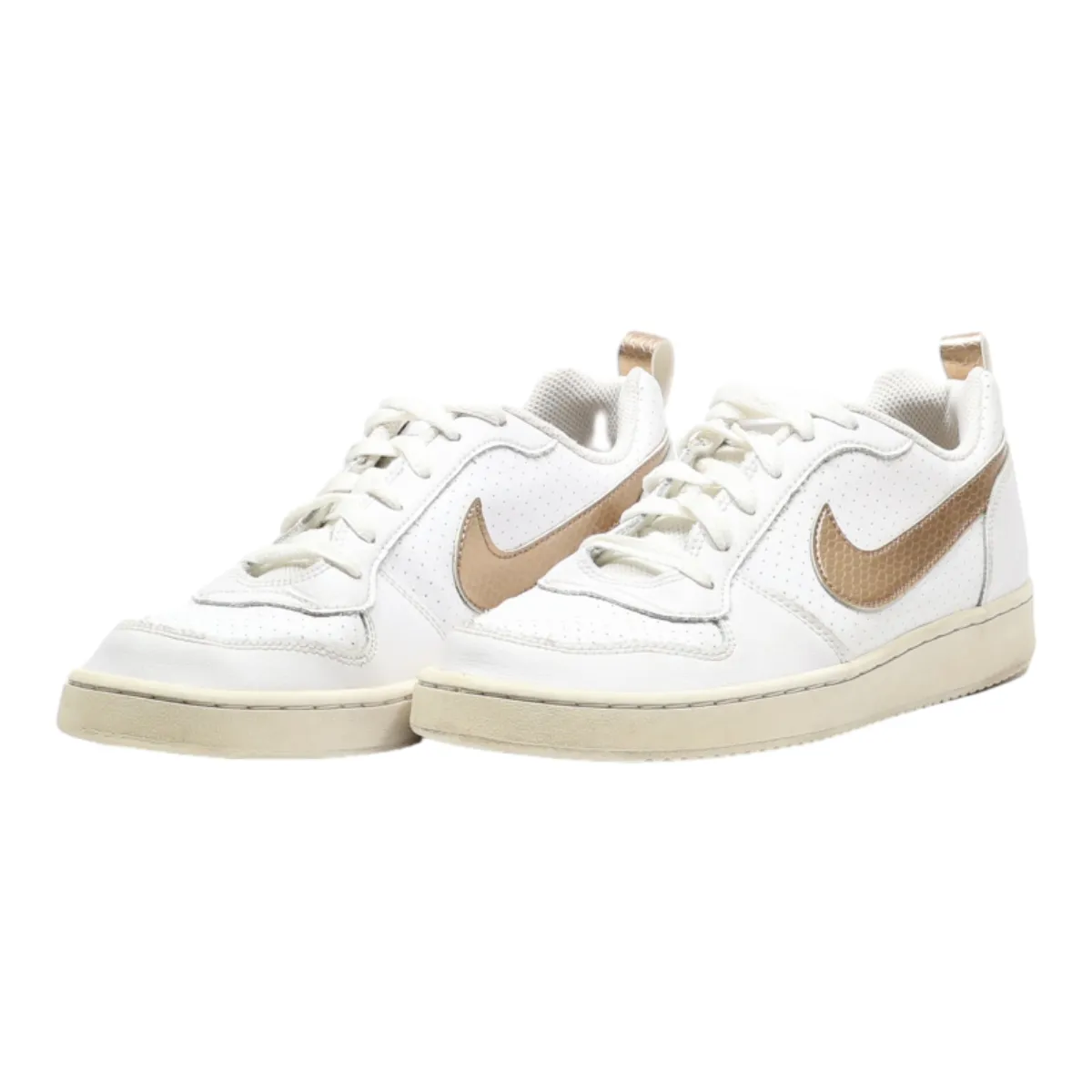 NIKE Court Borough Sneaker Trainers White Leather Boys UK 6