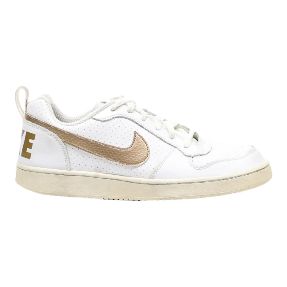 NIKE Court Borough Sneaker Trainers White Leather Boys UK 6