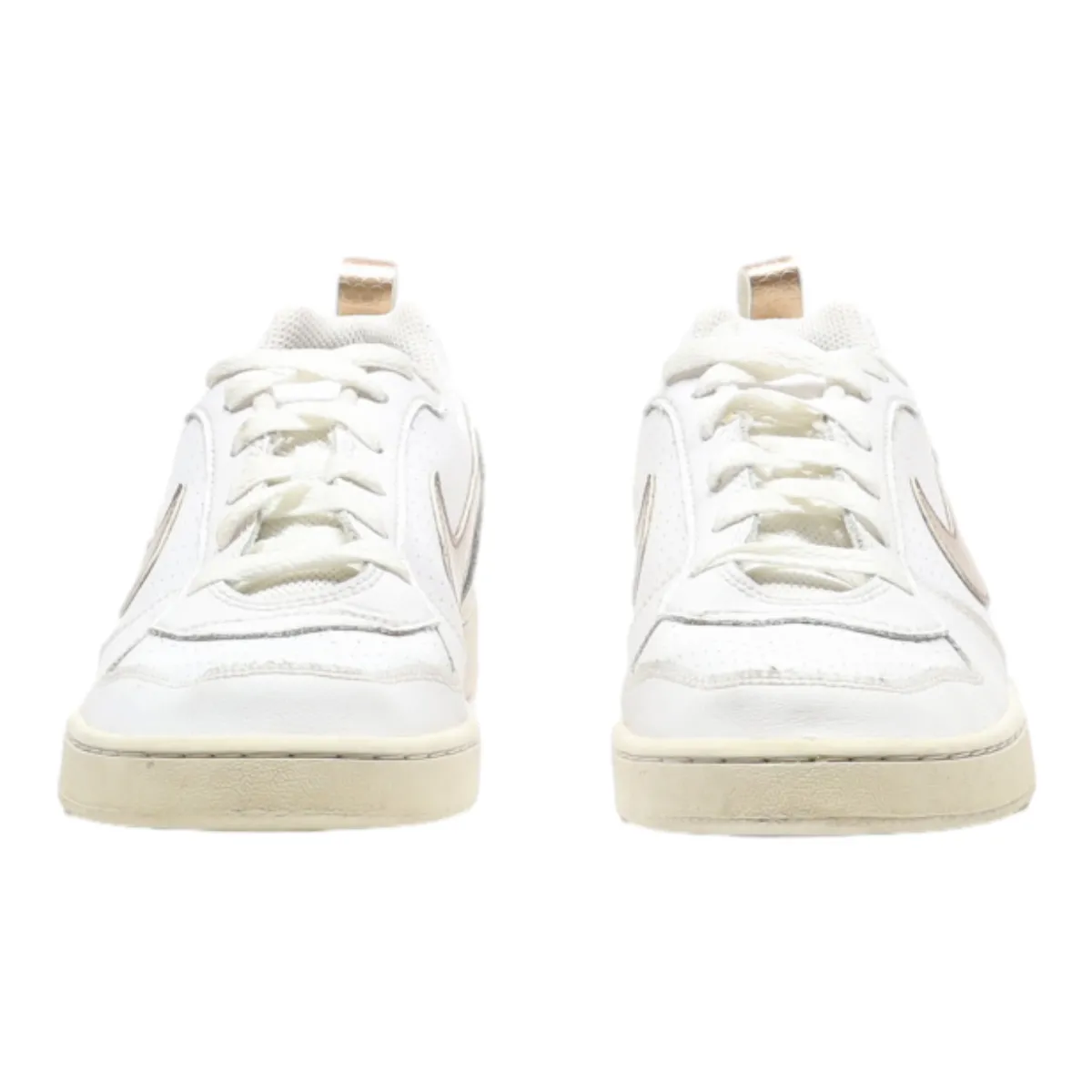 NIKE Court Borough Sneaker Trainers White Leather Boys UK 6