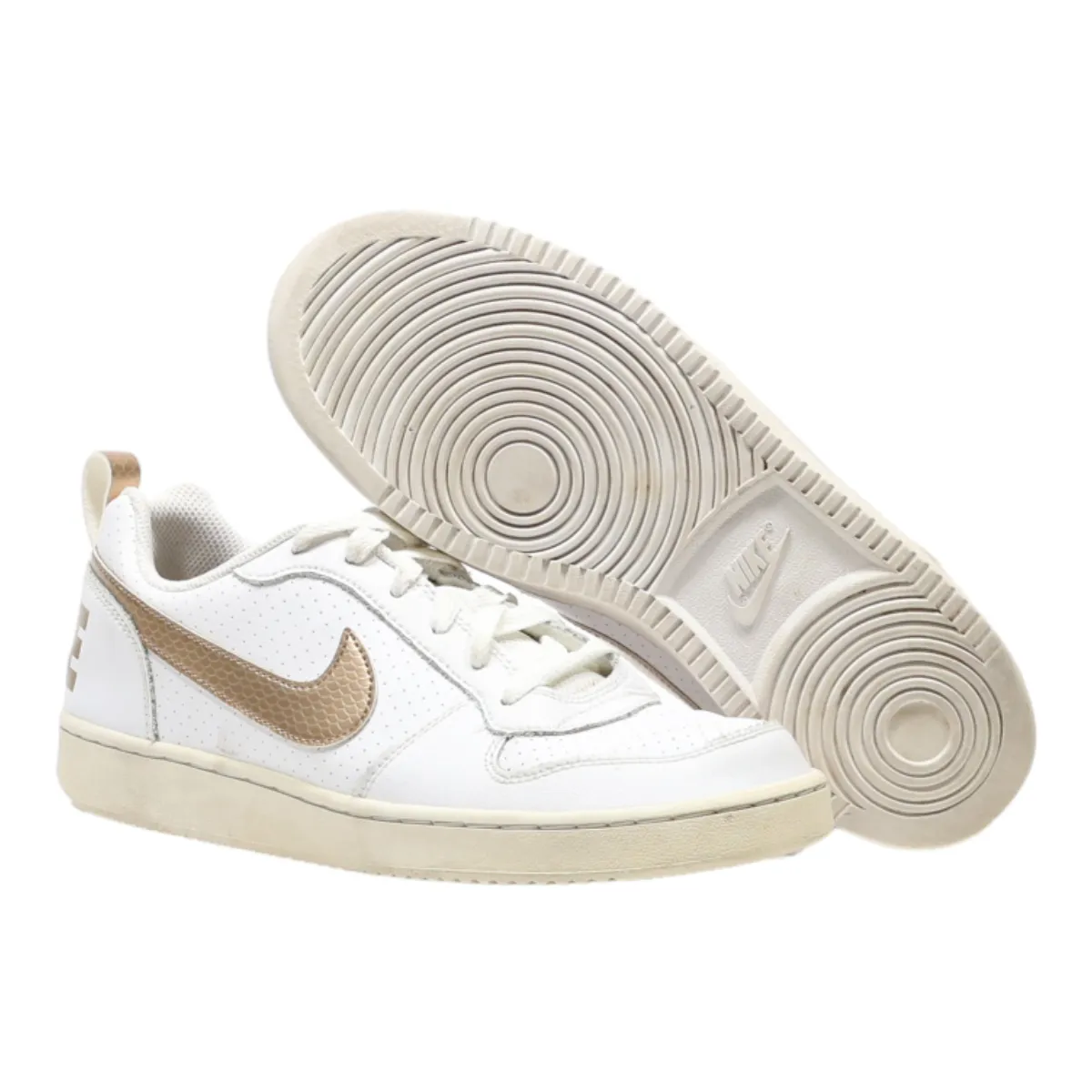 NIKE Court Borough Sneaker Trainers White Leather Boys UK 6