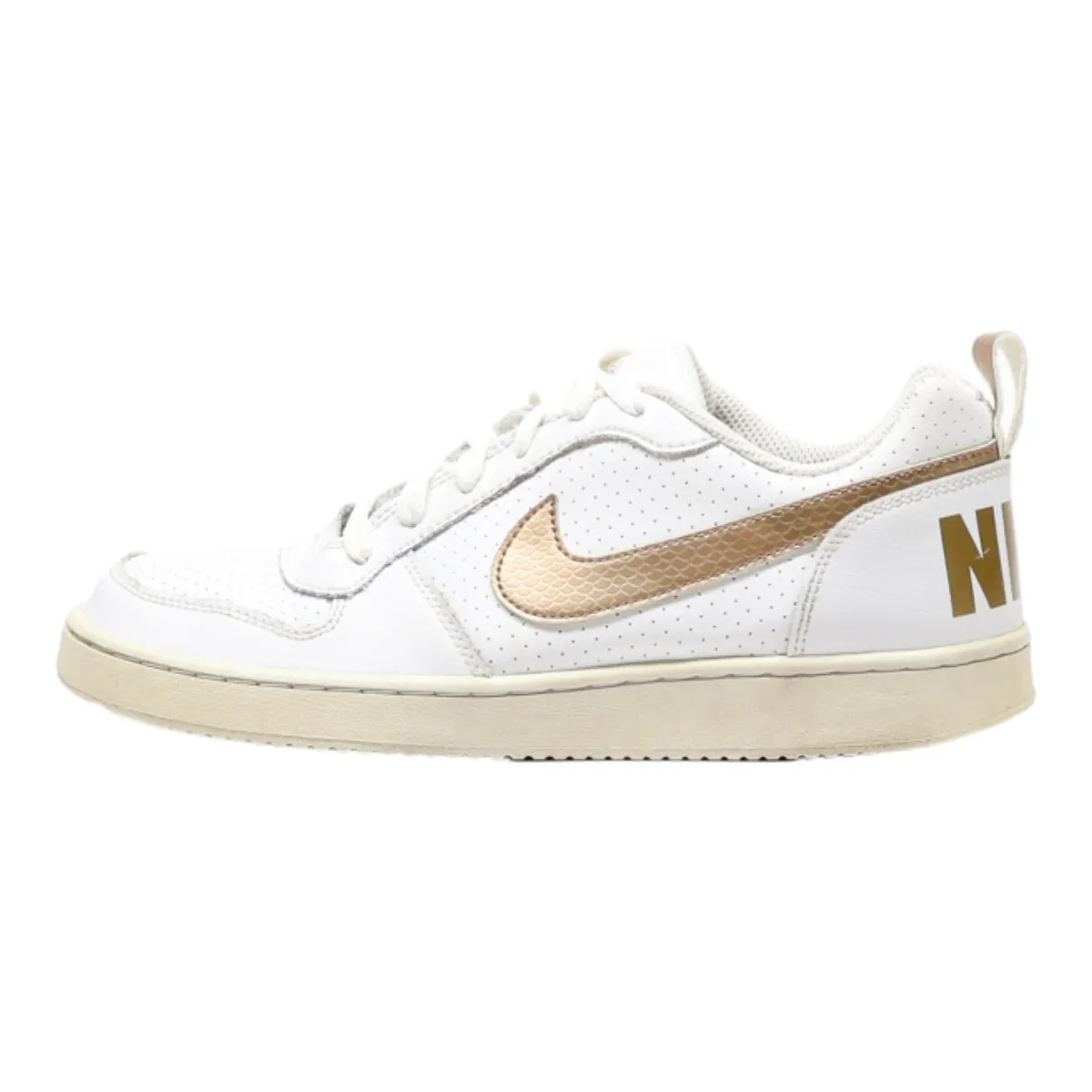 NIKE Court Borough Sneaker Trainers White Leather Boys UK 6
