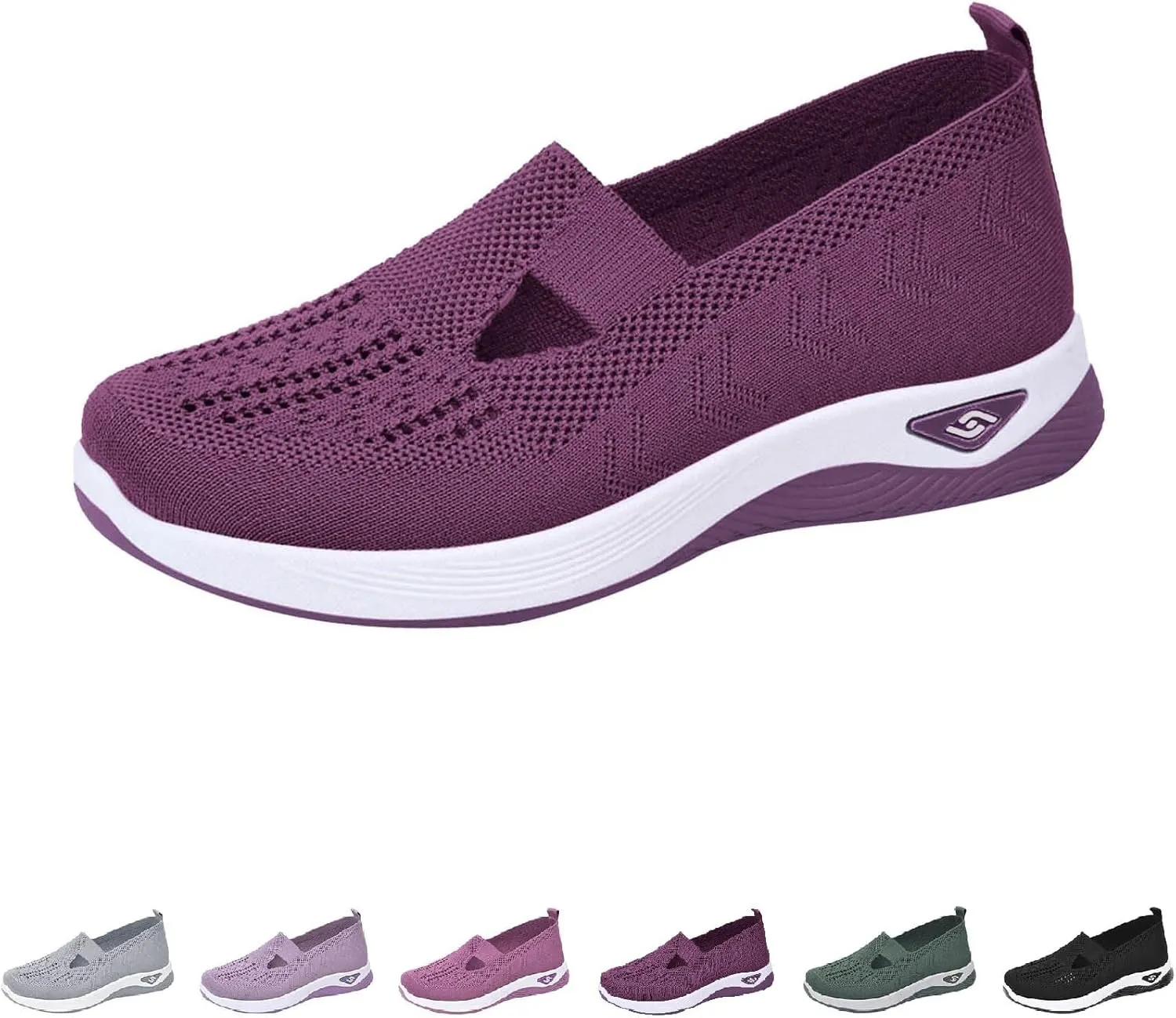 Orthopedic Shoes for Women 2024 Woven Slip on Walking Shoes Arch Support Diabetic Breathable Soft Shoes Lightweight Sneakers