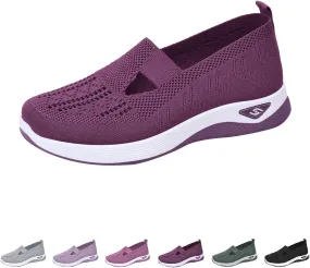 Orthopedic Shoes for Women 2024 Woven Slip on Walking Shoes Arch Support Diabetic Breathable Soft Shoes Lightweight Sneakers