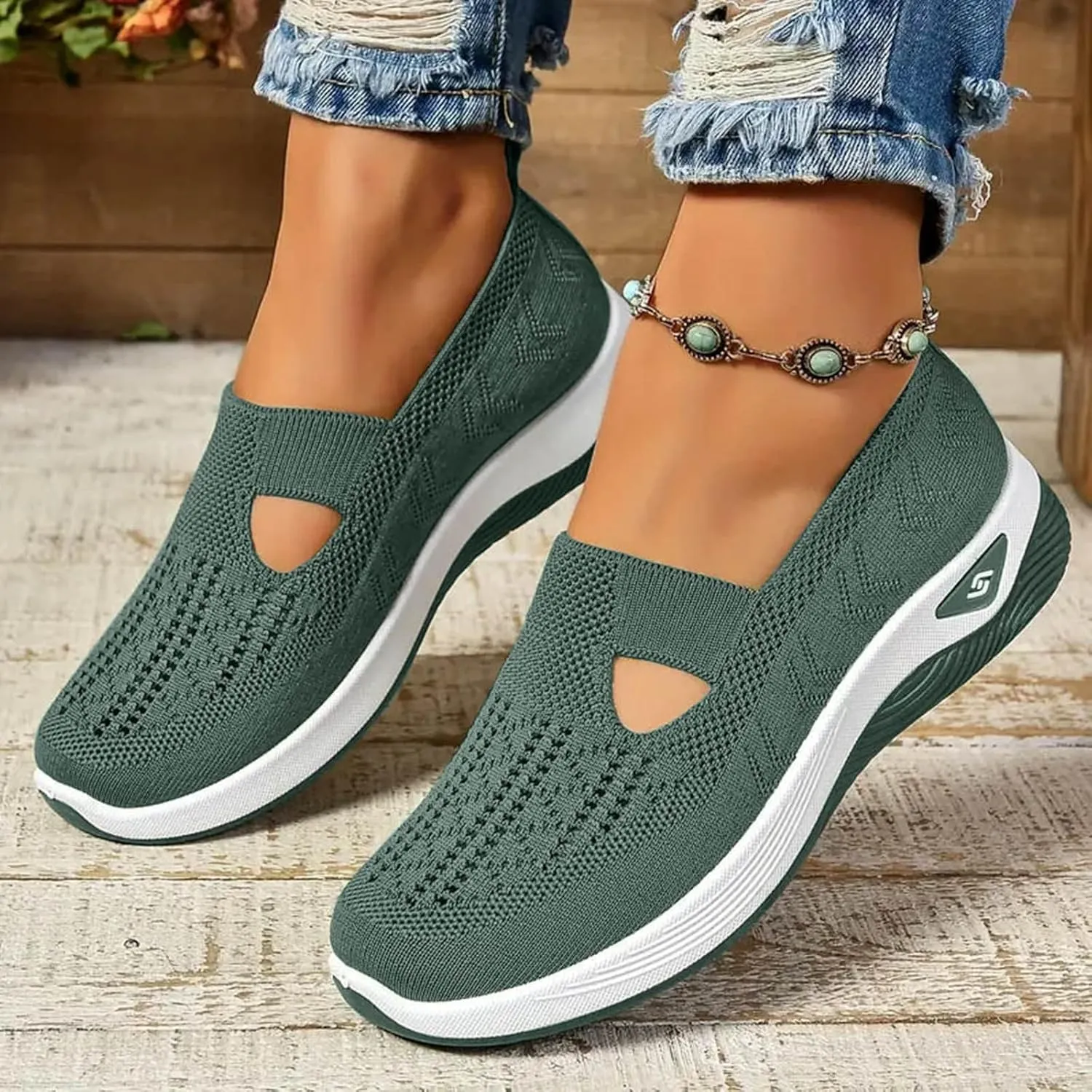 Orthopedic Shoes for Women Dressy,Breathable Soft Slip on Sneakers Shoes Arch Support Foam Walking Shoes Anti-Skid Sneakers Casual Shoes Lightweight Hands Free Shoe