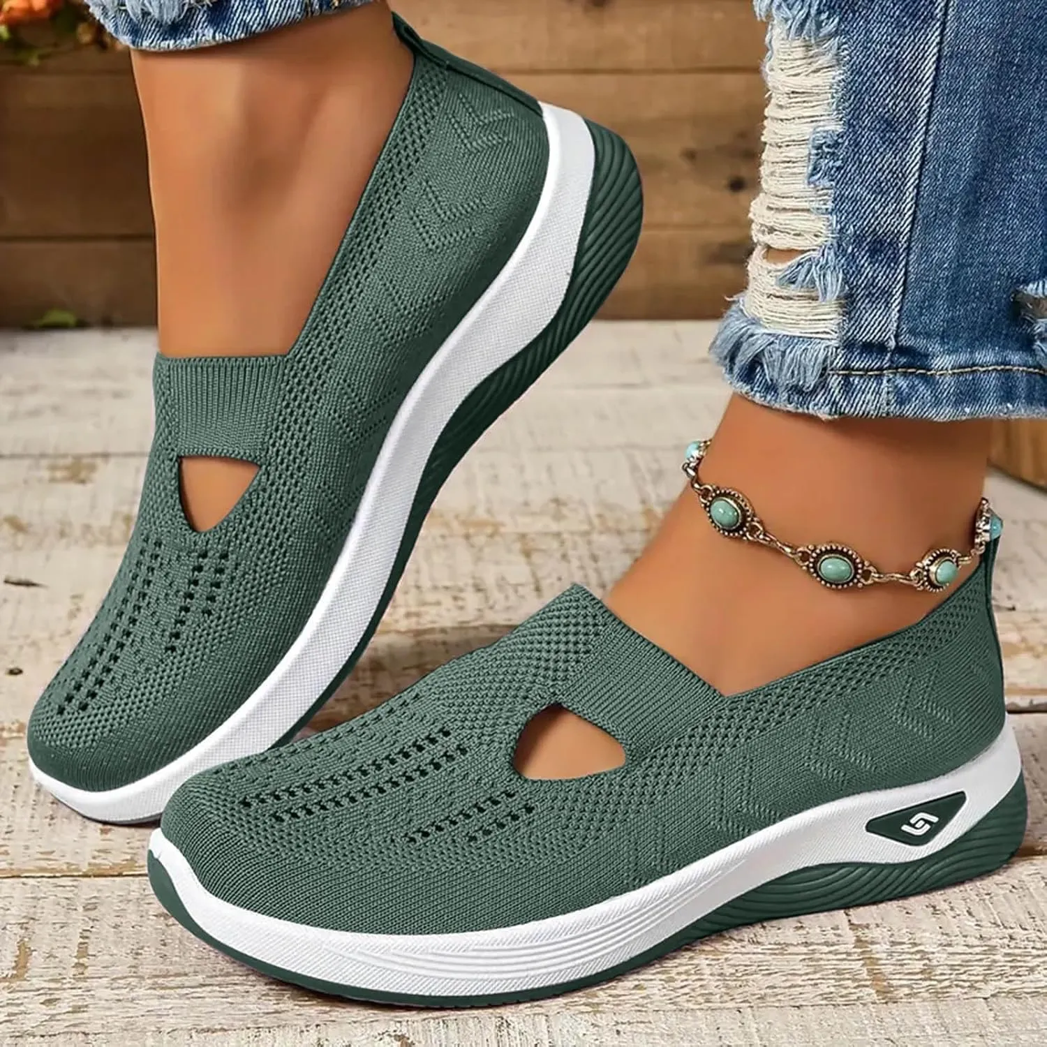 Orthopedic Shoes for Women Dressy,Breathable Soft Slip on Sneakers Shoes Arch Support Foam Walking Shoes Anti-Skid Sneakers Casual Shoes Lightweight Hands Free Shoe