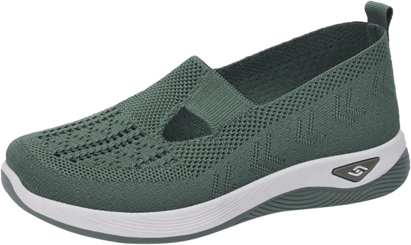 Orthopedic Shoes for Women Dressy,Breathable Soft Slip on Sneakers Shoes Arch Support Foam Walking Shoes Anti-Skid Sneakers Casual Shoes Lightweight Hands Free Shoe