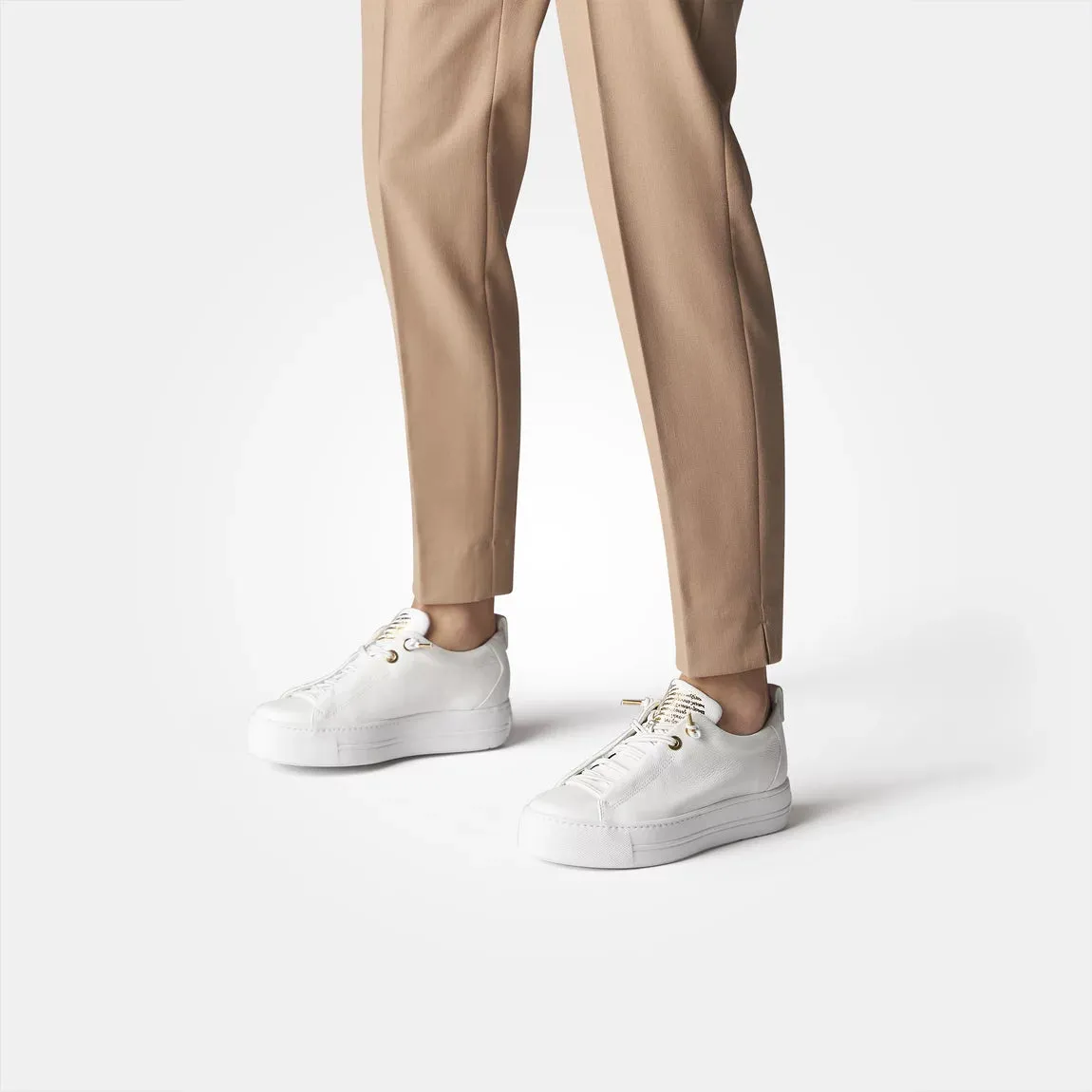 Paul Green - 5017 White Elastic Slip On Trainer*