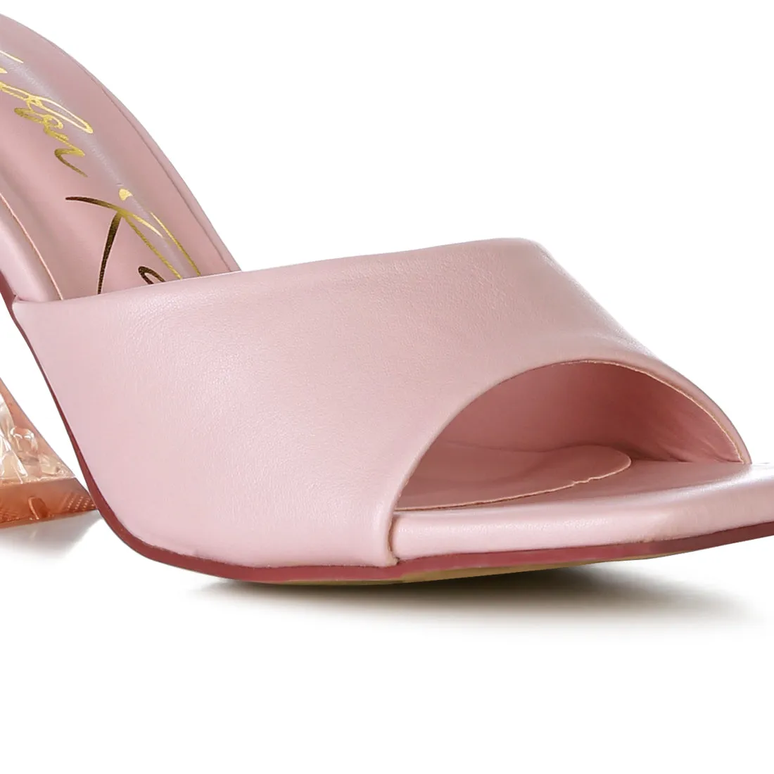 Pink Clear Spool Heeled Sandal