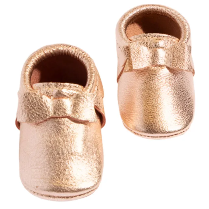 Rose Gold Bow Baby Shoe