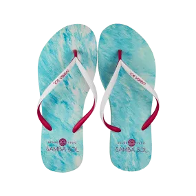 Samba Sol Women’s Beach Collection Flip Flops - Light Pink/Blue