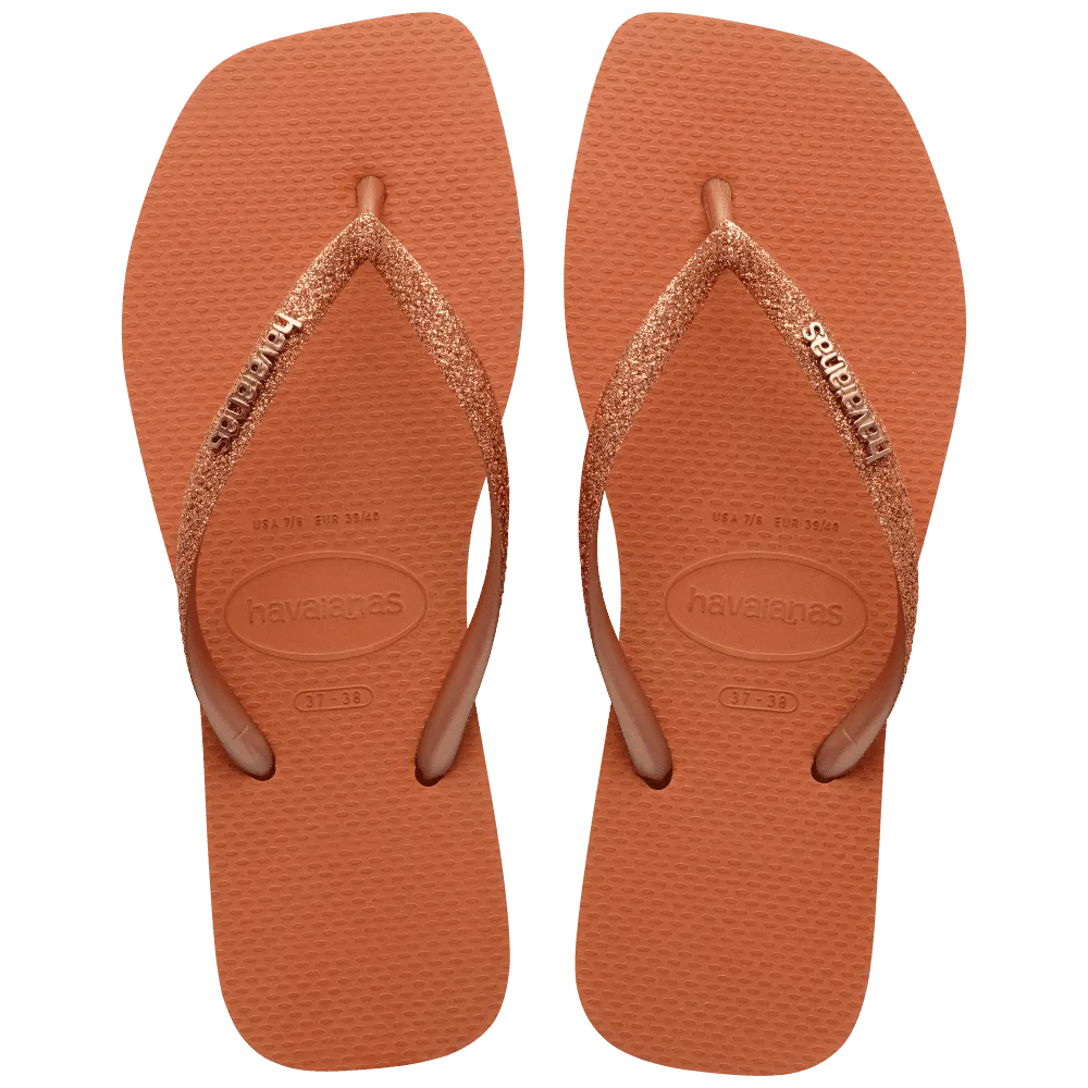 Slim Square Glitter Flip Flops