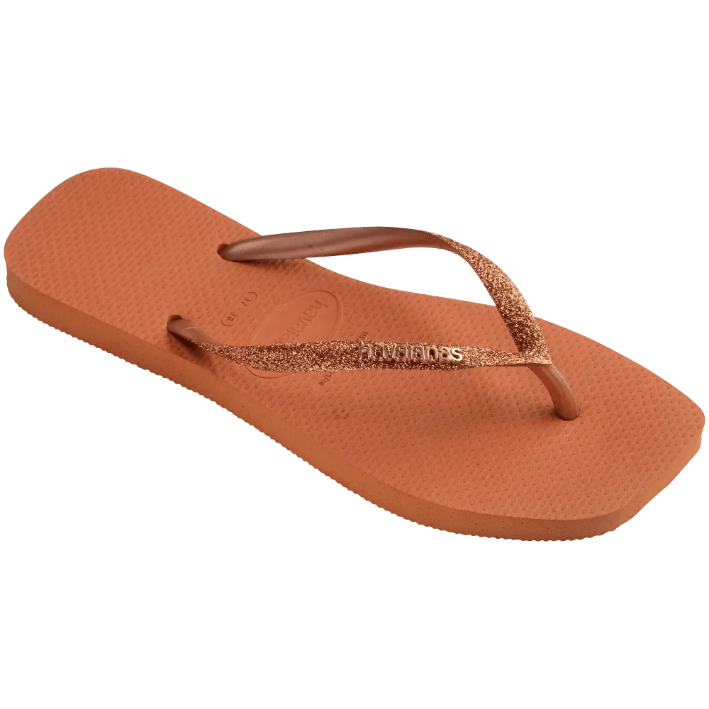 Slim Square Glitter Flip Flops