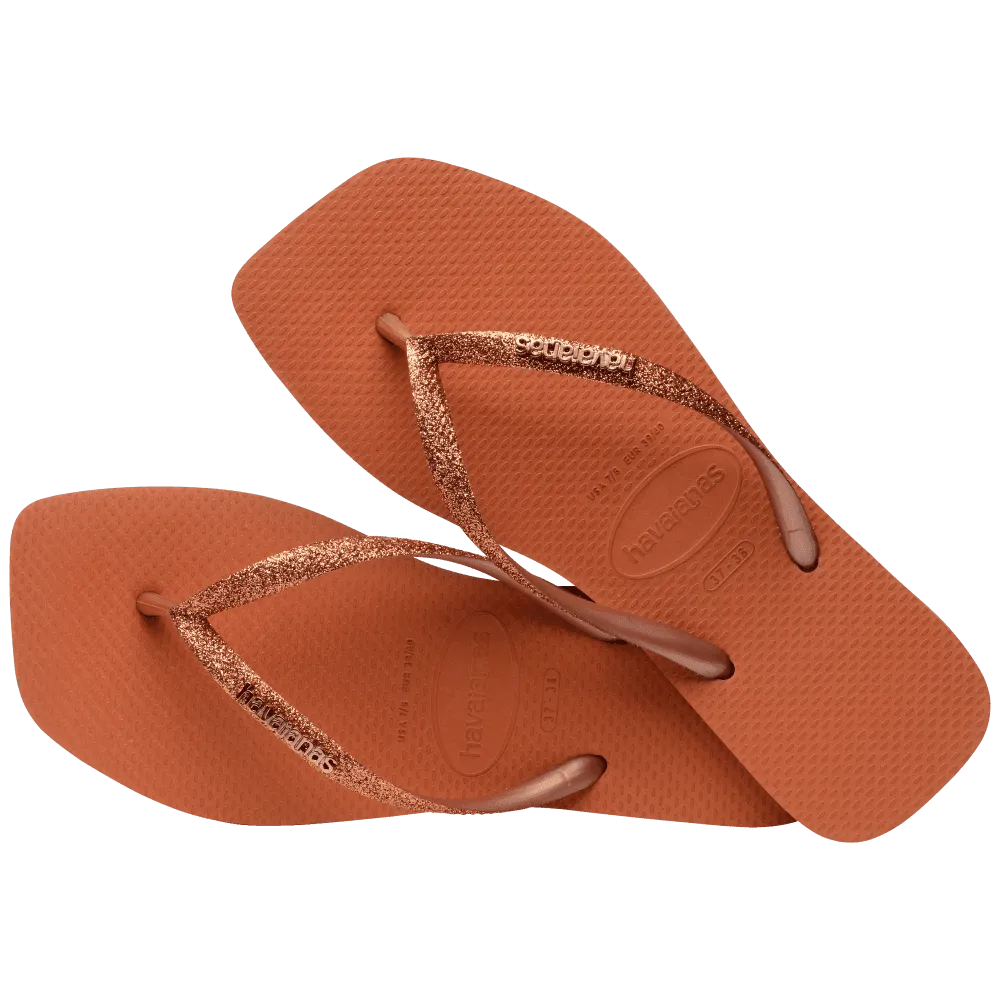 Slim Square Glitter Flip Flops