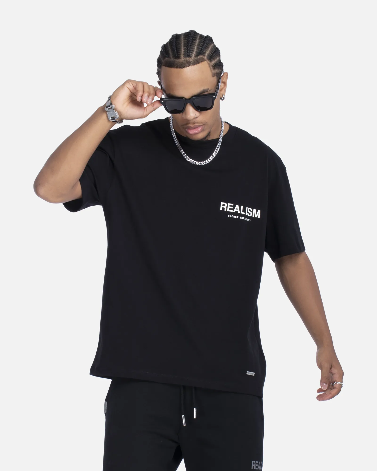 SSS REALISM BACK LOGO TEE JET BLACK