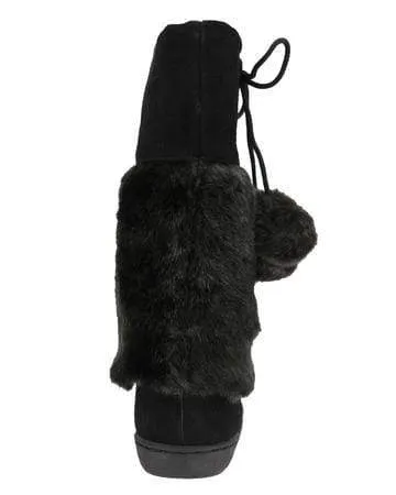 Taxi Women's Lucky-02 Tall Mukluk Boots- Black