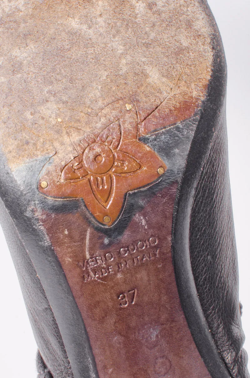 VINTAGE BLACK MULES