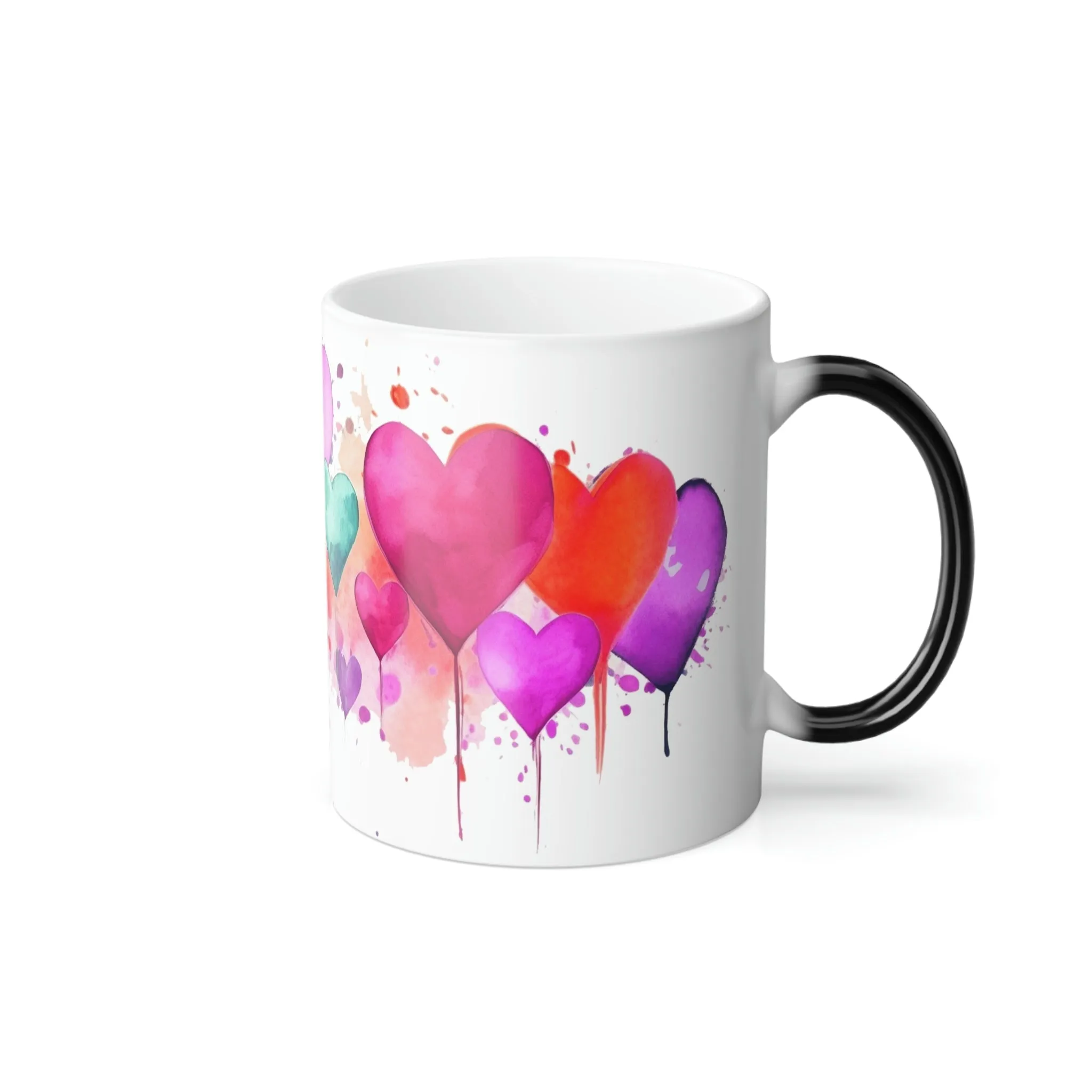 Watercolor Hearts - Magic Mug - Perfect Gift for the Mom, Mama, Sister, Grandma or as a House Warming Present