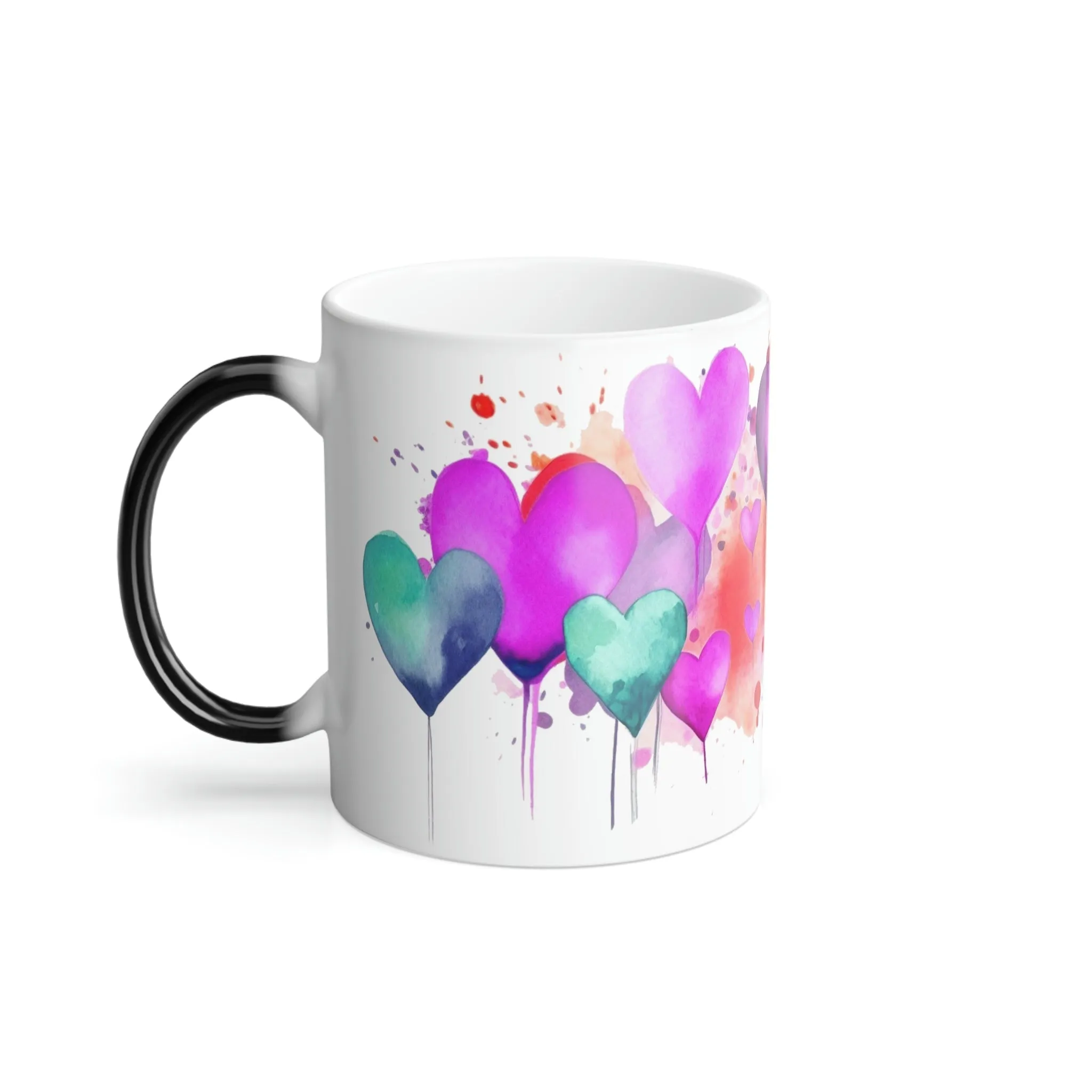 Watercolor Hearts - Magic Mug - Perfect Gift for the Mom, Mama, Sister, Grandma or as a House Warming Present