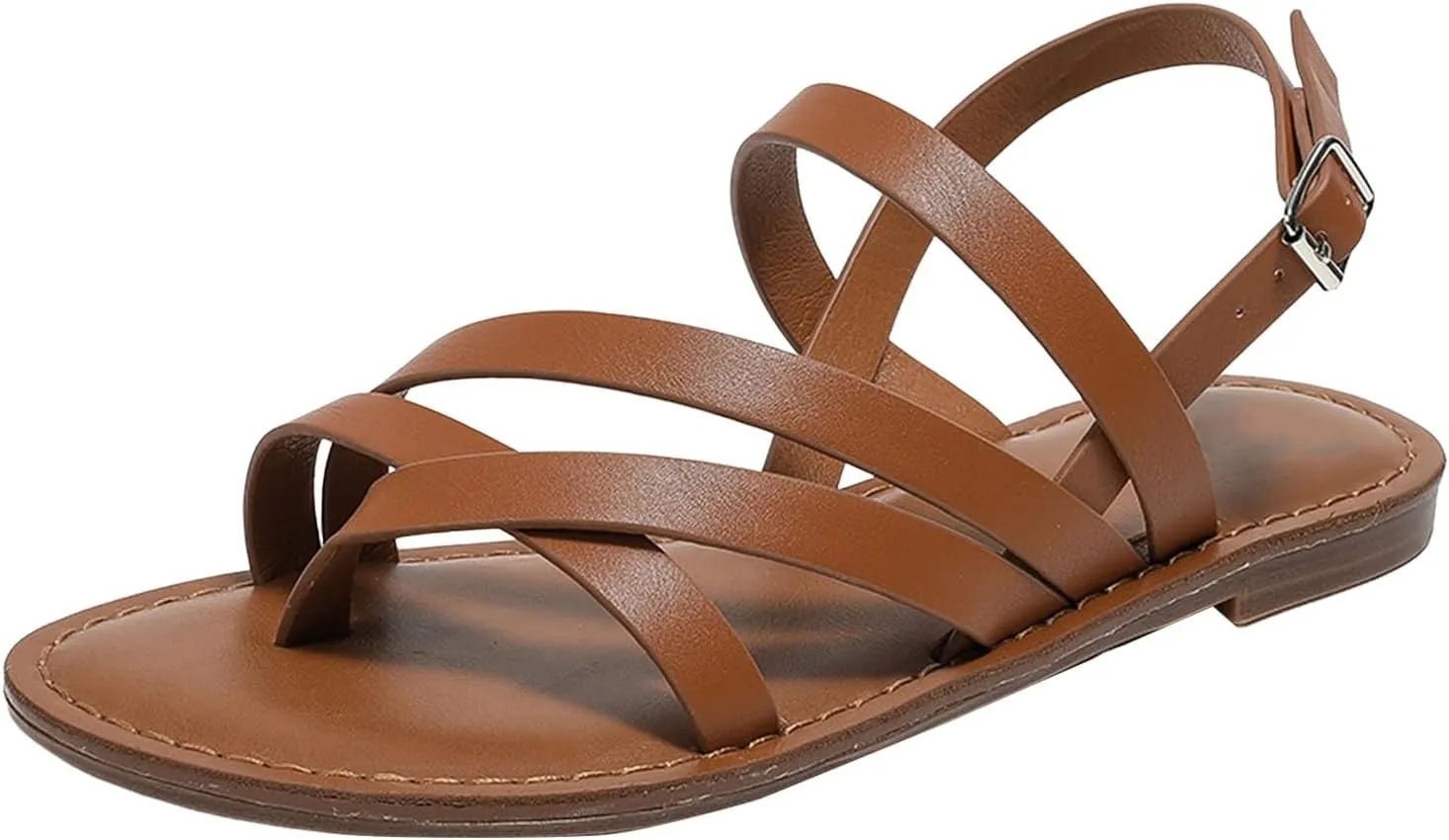 Women's Casual Strappy Sandal Adjustable Open Toe Casual Fisherman Sandal Casual Strappy Dressy Comfortable Ankle Strap Summer Beach Walking Sandals