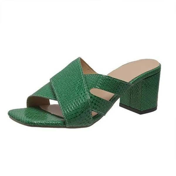 Women's Chunky Heel High Heel Mules 40335970C