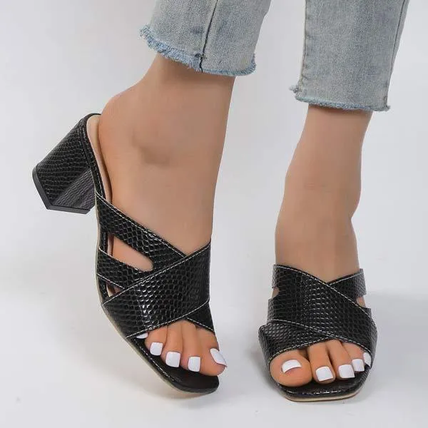 Women's Chunky Heel High Heel Mules 40335970C