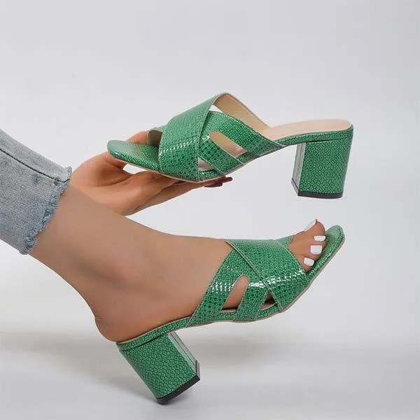 Women's Chunky Heel High Heel Mules 40335970C
